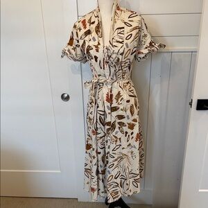 Meet Me In Santorini Floral Print Midi Dress